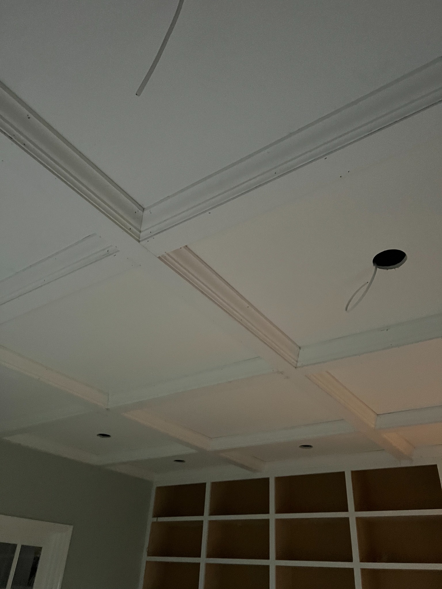 Layout lines marked on the wall